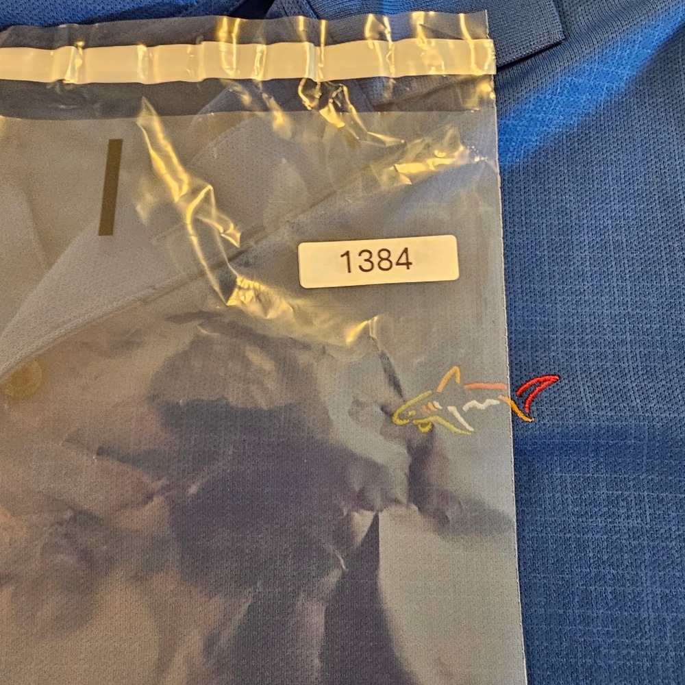 Greg Norman XXL Blue Polo Shirt Play Dry Golf Colorful Shark Logo Menswear - Picture 6 of 6